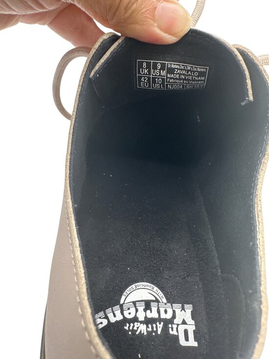 Dr. Martens Size M9 / W10 Beige Oxford Style Shoes Black Soles Yellow Stitching main image 5